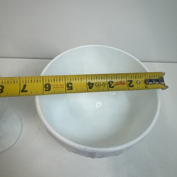 White Milk Glass Pedestal Bowl Goblet Footed Flower Vessel FTD 1978 Lot Of 2 - Picture 5 of 7